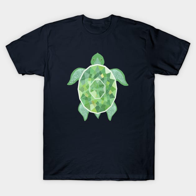 Turtle - Emerald green T-Shirt by Aline Eg
